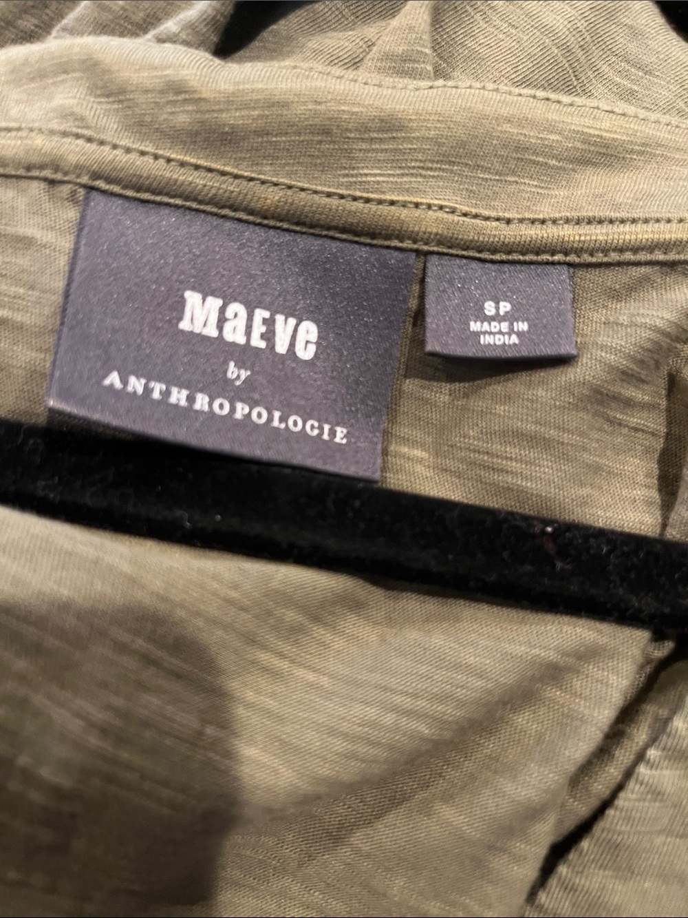 Maeve Anthropologie Bridey Short Sleeve Small Petite Embroidered Top Olive Green - Picture 6 of 6